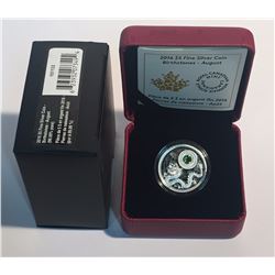 Canada 2016 $5 Birthstones August Silver Coin