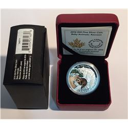 Canada 2016 $20 Baby Animals Raccoon Silver Coin