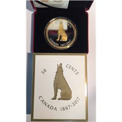 Canada 2017 1967 50 Cents Wolf Big Coin Series 5 oz Silver Coin