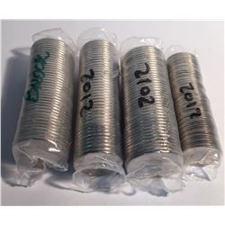 Canada 2012 Rolls 5c, 10c, 25c Brock, & 25c Caribou