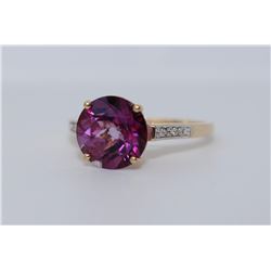 10KT Yellow Gold Tourmaline and Diamonds Ring