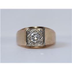 10KT Yellow Gold 0.84ctw Diamond Mens Ring