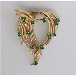 14KT Yellow Gold Pendandt with Emeralds