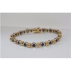 14KT Yellow and White Gold Sapphire Bracelet