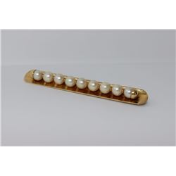 14KT Yellow Gold Cultured Pearl Brooch