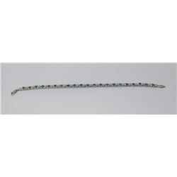 10KT White Gold Emerald and Diamond Bracelet