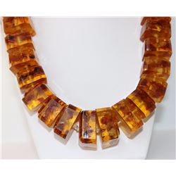 27" Lond Amber Beads Necklace