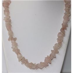 37" Long Rose Quartz Necklace