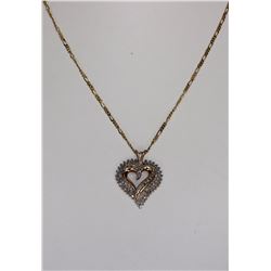 10KT Yellow Gold 0.45ct Diamond Heart Shaped Necklace