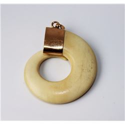 14KT Yellow Gold Vintage Ivory Pendant