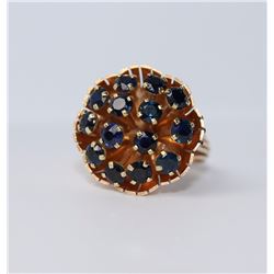 14KT Yellow Gold Sapphire Vintage Dinner Ring