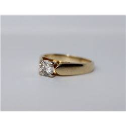 14KT Yellow and White Gold 0.50ct Solitaire Engagement Diamond Ring