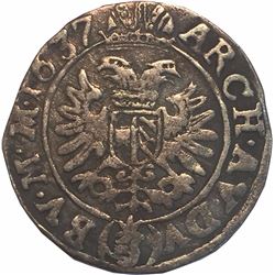 Austrian Bohemia 1637 3 Kreuzer Ferdinand II (1618-1637) VF