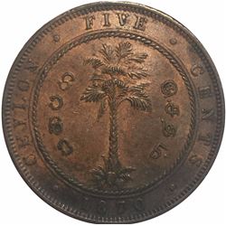 Ceylon 1870 5 Cents