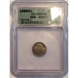 Denmark 1889 10 Ore ICG MS65