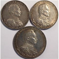 German States Prussia 1913 Silver 2 & 5 Mark Coin Lot