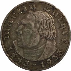 Germany Third Reich 1933 A Silver 2 Reichsmark