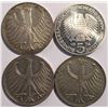Image 2 : 4x Germany Silver 5 Mark
