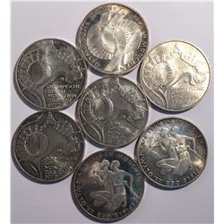 7x Germany Silver 10 Mark