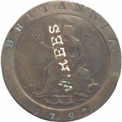 Great Britain 1797 2 Pence with W. REES Counter Stamps