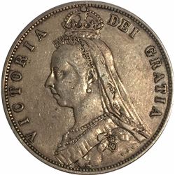 Great Britain 1889 Silver 1/2 Crown