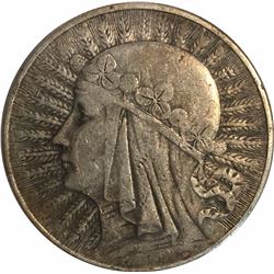 Poland 1932 with Mint Mark Silver 10 Zloty