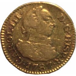 Spain 1787 DV Gold 1/2 Escudo