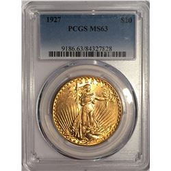 United States 1927 $20 Gold Saint-Gaudens Double Eagle PCGS MS63