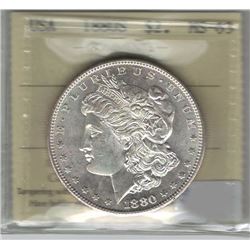United States 1880S Morgan Dollar ICCS MS63