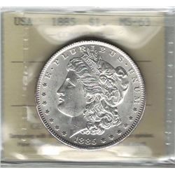 United States 1885 Morgan Dollar ICCS MS63