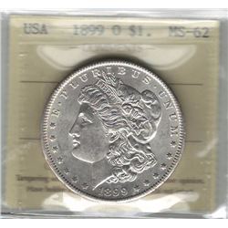 United States 1899O Morgan Dollar ICCS MS62