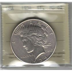 United States 1934 Peace Dollar ICCS MS62