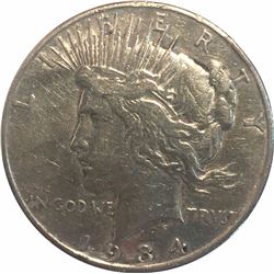 United States 1934D Peace Dollar