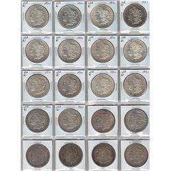 20x United States Silver Mogan Dollars. All 1921.