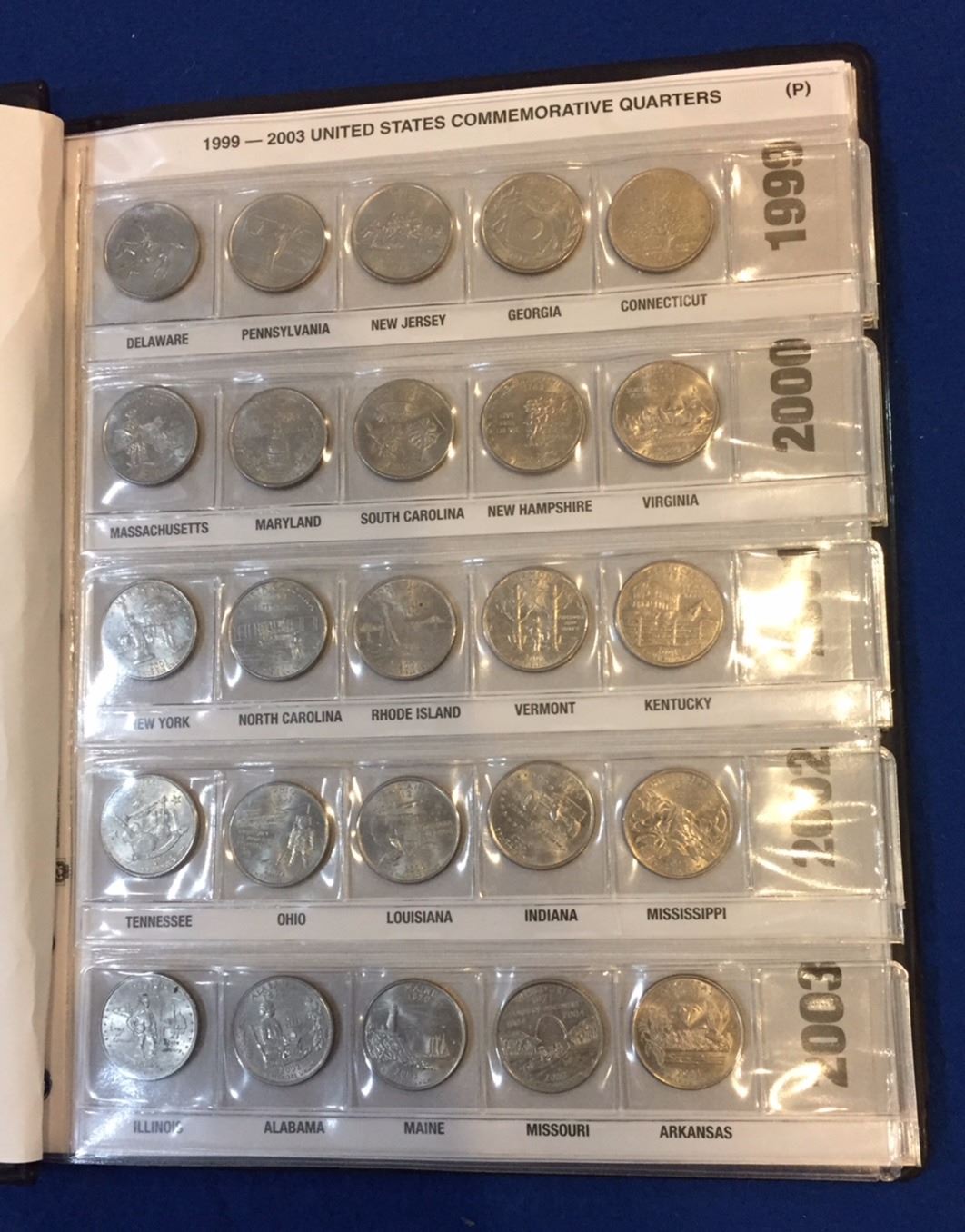 United States 1999 to 2008 Commemorative Quarter Collection Complete