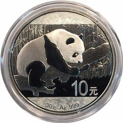 China 2016 10 Yuan 30 Gram Silver Panda