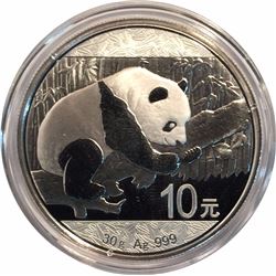 China 2016 10 Yuan 30 Gram Silver Panda