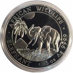 Somali Republic 2017 500 Shillings 5 oz Silver Elephant