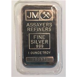1 oz Johnson Matthey Silver Bar with TD Bank Logo
