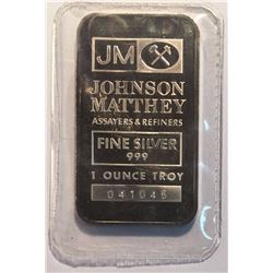 1 oz Johnson Matthey Silver Bar with TD Bank Logo