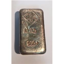10 oz Johnson Matthey Poured Silver Bar