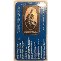 John Paul II 1 oz Silver Bar by National