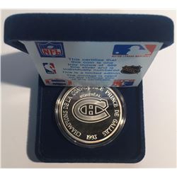 1 oz Silver Round 1993 Stanley Cup Centennial Montreal Canadiens #1634