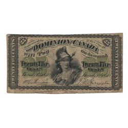 Dominion of Canada 1870 25 Cents Shinplaster