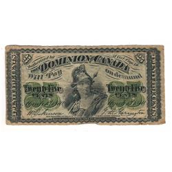 Dominion of Canada 1870 25 Cents Shinplaster