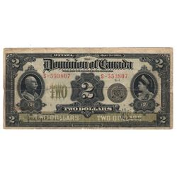 Dominion 0f Canada 1914 $2 Black Seal