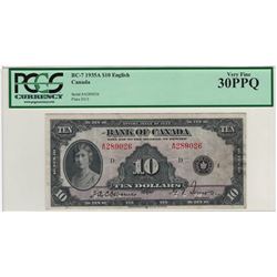 Canada 1935 $10 English PCGS VF30 PPQ