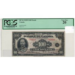 Canada 1935 $100 French PCGS VF20