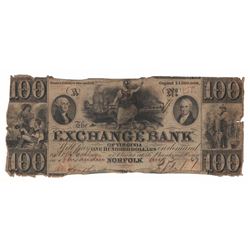 United States Norfolk Virginia 1847 $100