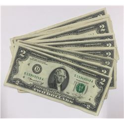 20x United States 1976 $2 Banknotes